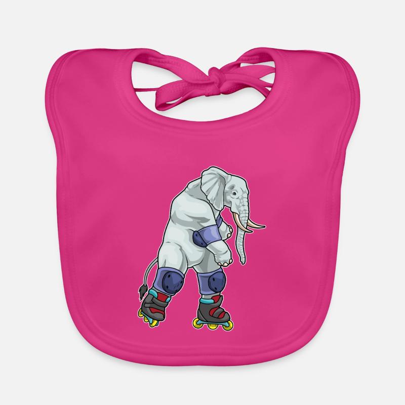 Elefant Patins à roues alignées Bavoir bio Bébé