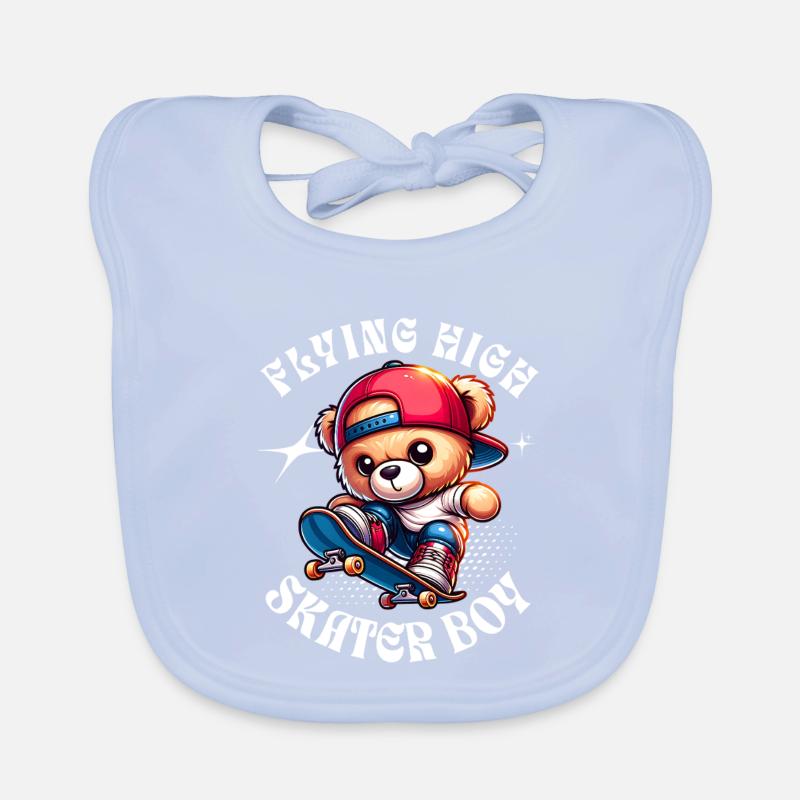 Skater Teddybär auf Skateboard Baby Bio-Lätzchen