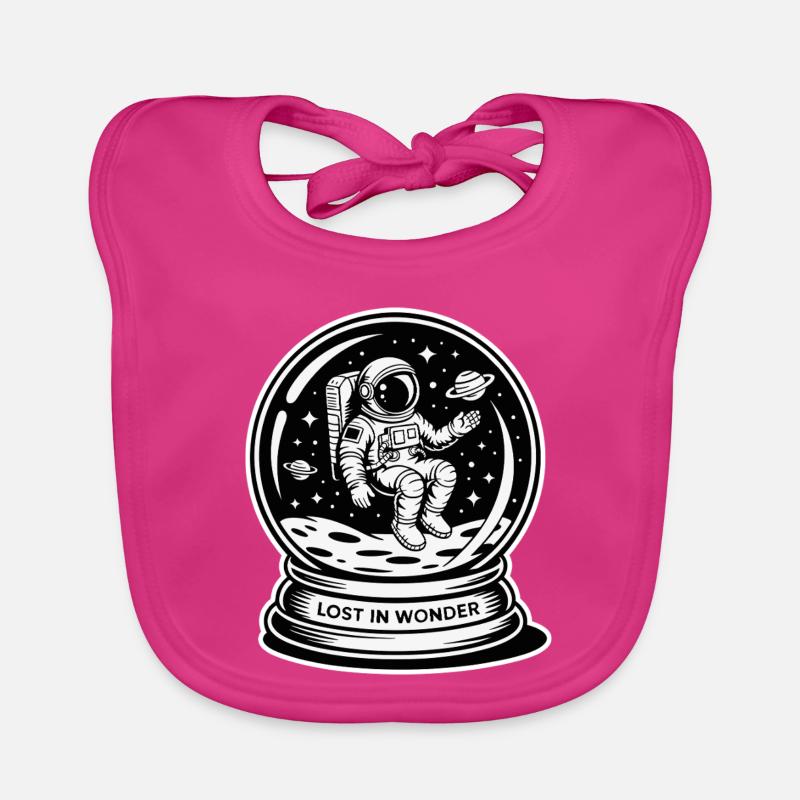 Perdu dans la merveille : Star Astronaut - Bavoir bio Bébé - fuchsia