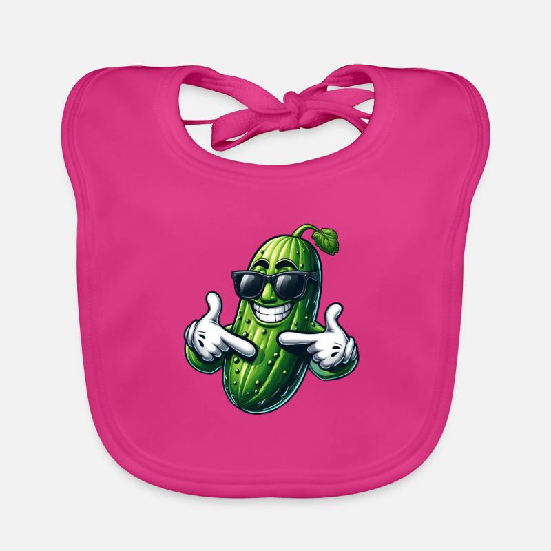 Coole Gurke mit Sonnenbrille Sommerstyle Eitelkeit Baby Bio-Lätzchen