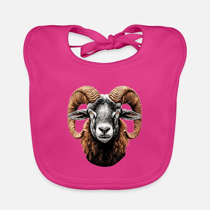 Aries mouflon Aries Wild Sheep Male Sheep Organic Baby Bibs