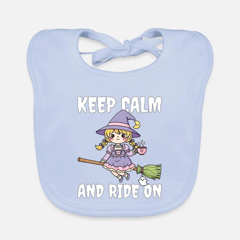 RESTEZ CALME ET CONTINUEZ À ROULER - WITCH HALLOWEEN Bavoir bio Bébé