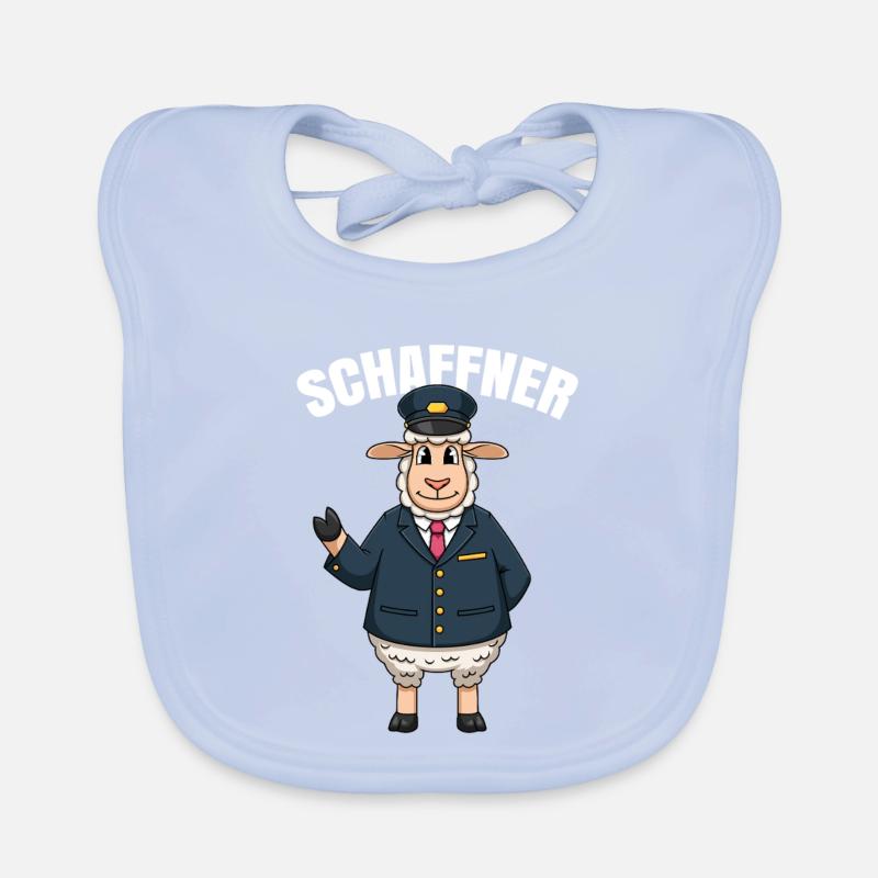Sheep Rail Driver Controller Sheep Conductor Organic Baby Bibs