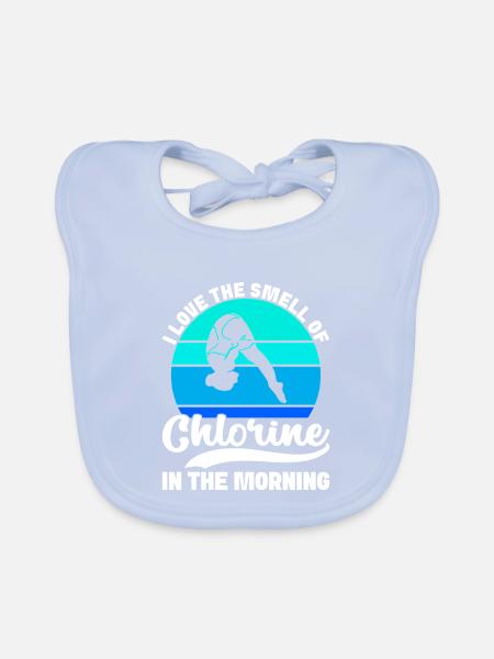 Diving diving board - Organic Baby Bibs - sky blue - Front