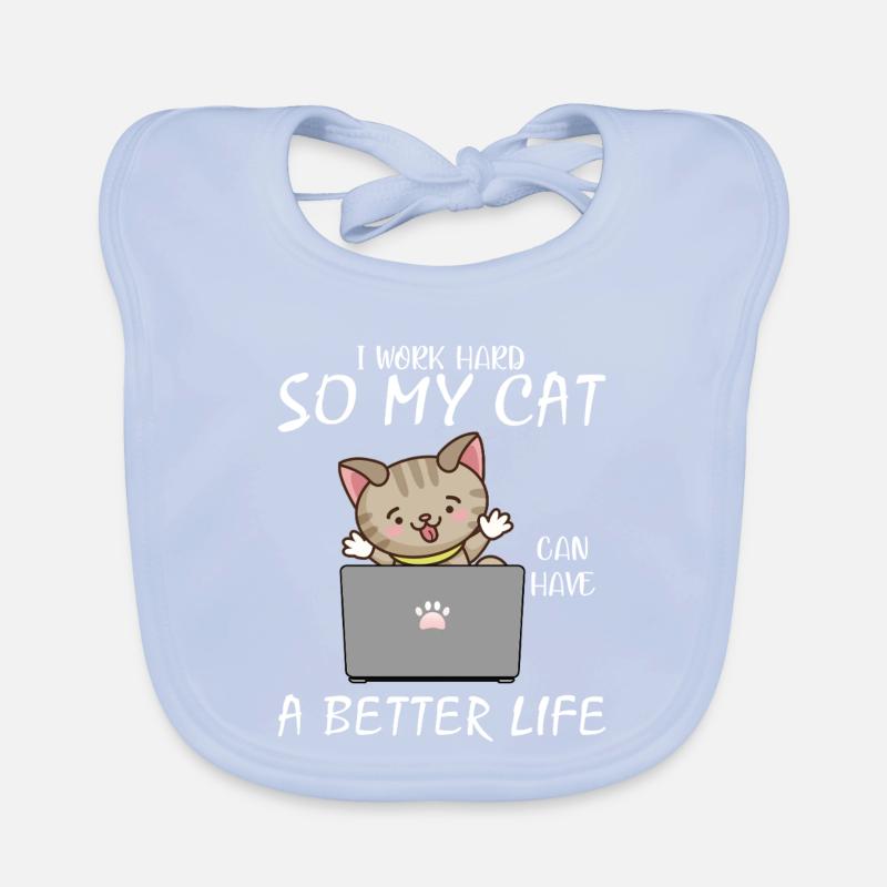 Adorable conception de motivation pour le travail du chat Bavoir bio Bébé