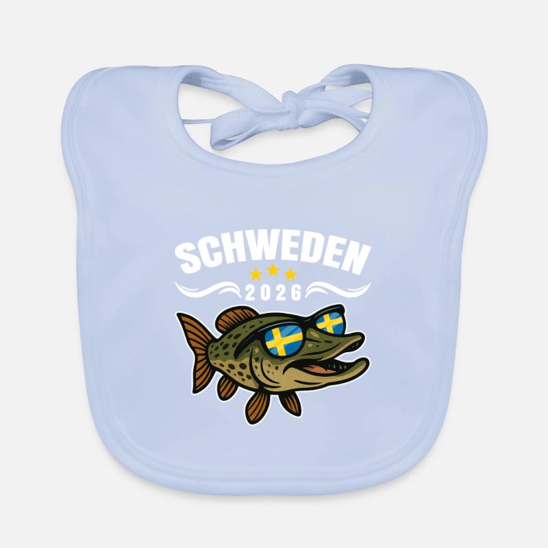 Vacances de pêche Suède 2026 Bavoir bio Bébé