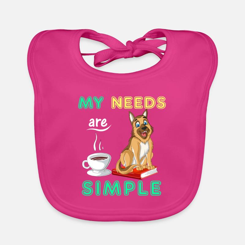 Deutscher Schäferhund, Bücher und Kaffee – Dog Lover Tee Baby Bio-Lätzchen