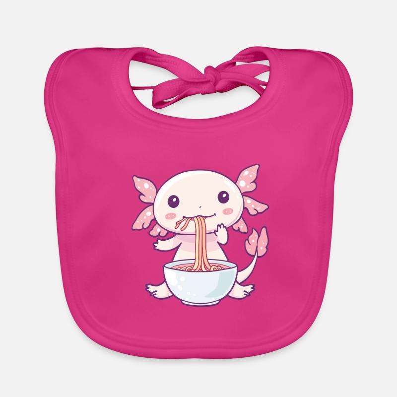 Mignon axolotl avec nouilles Bavoir bio Bébé