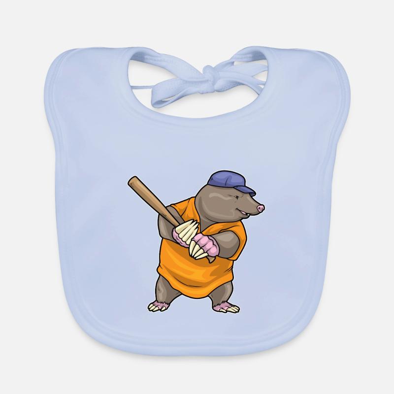 Taupe Baseball Batte de Baseball Bavoir bio Bébé