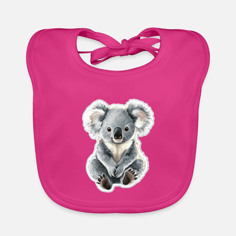 Koala - Baby Bio-Lätzchen - Fuchsia