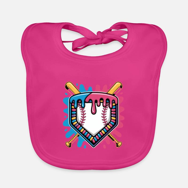 Baseball Home Plate Bats Color Splash Organic Baby Bibs
