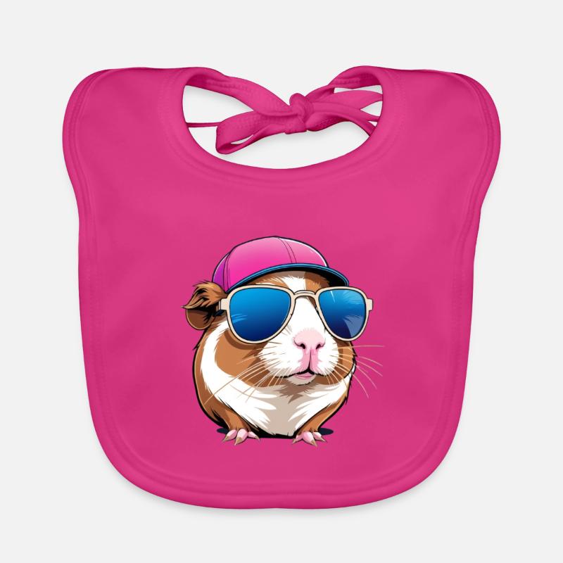 Sunglasses hamster with cap Organic Baby Bibs