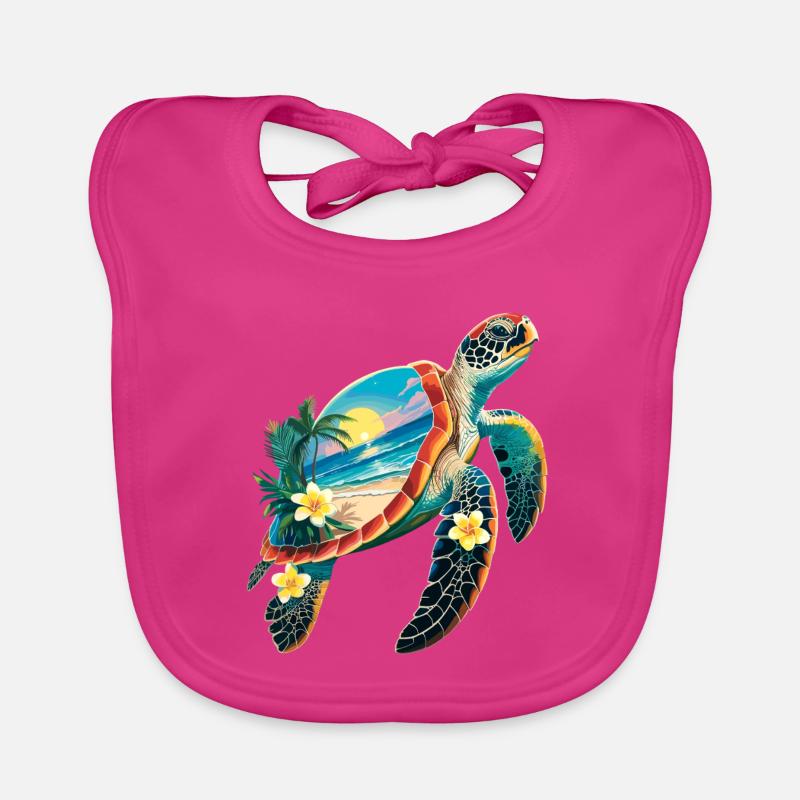 Turtle Waves Surf Turtle Surfer Turtles Organic Baby Bibs