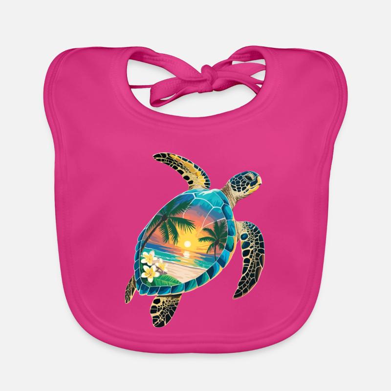 Turtle Waves Surf Turtle Surfer Turtles Organic Baby Bibs