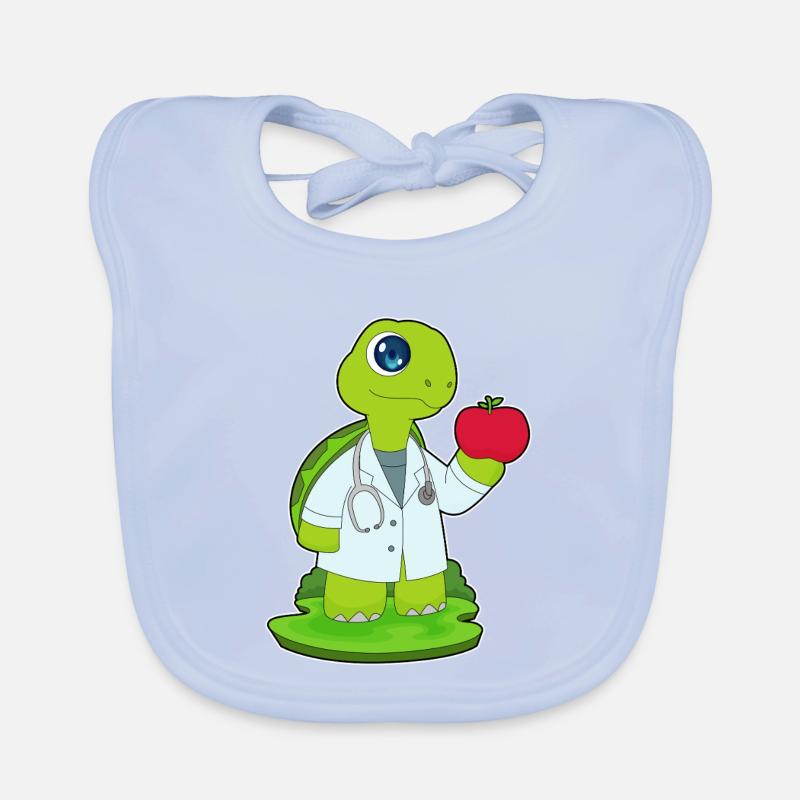 Schildkröte Arzt Stethoskop Baby Bio-Lätzchen