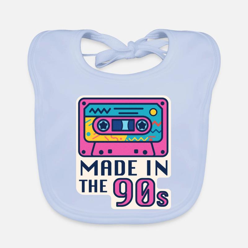 Kassette 90er Nostalgie Design Baby Bio-Lätzchen