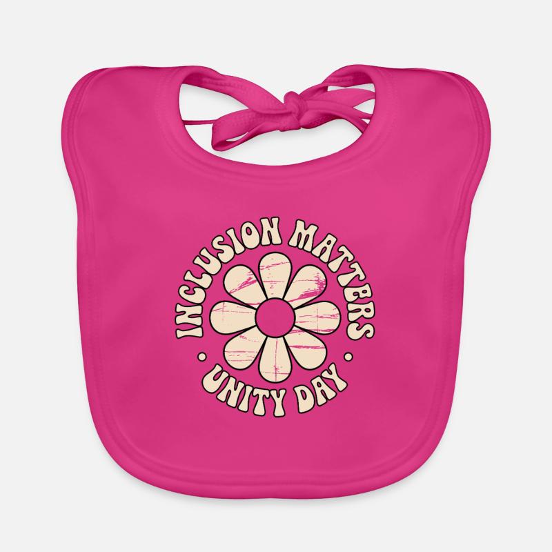 Inclusion Message Retro Flowers Organic Baby Bibs