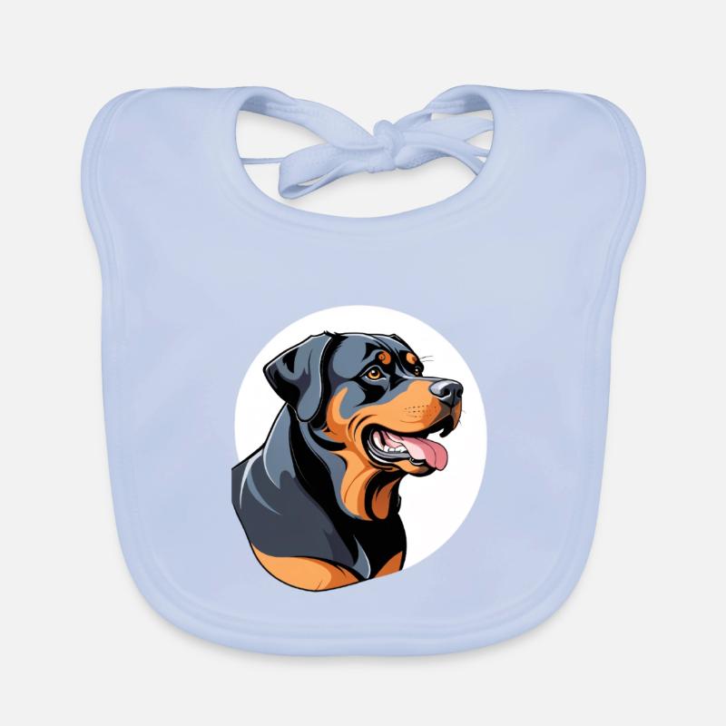 Rottweiler Farbblock Portrait Baby Bio-Lätzchen