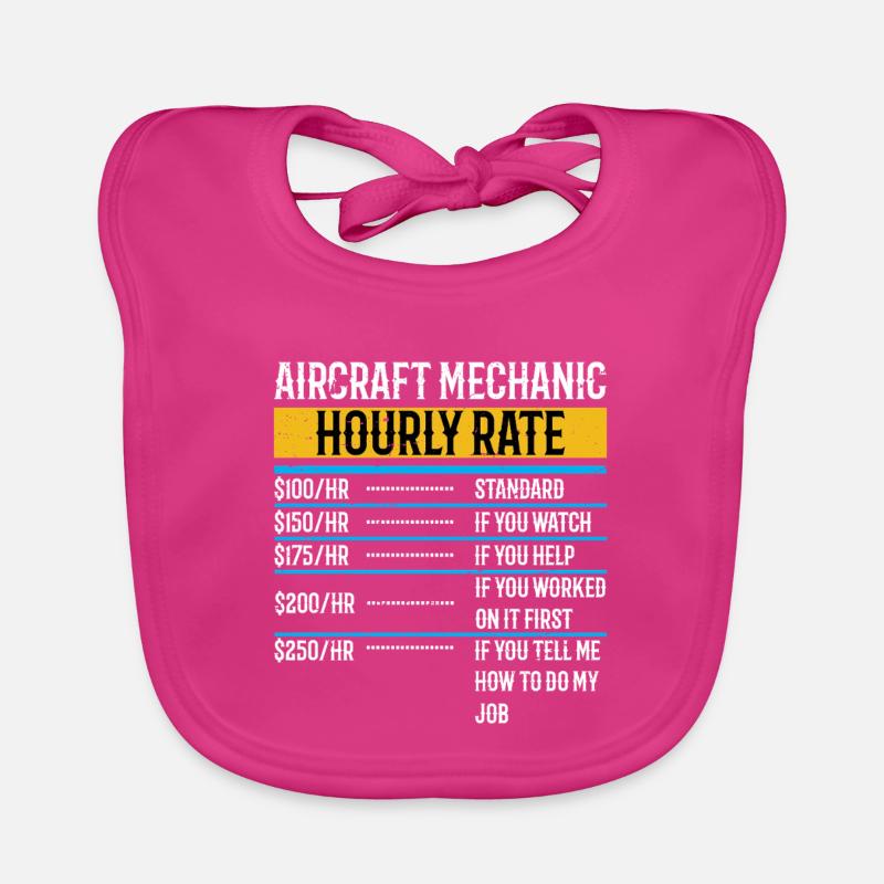Aircraft Technician Hourly Rate Airplane Plane Organic Baby Bibs