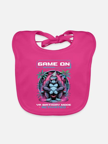 Birthday Gamer VR - Baby Bio-Lätzchen - Fuchsia
