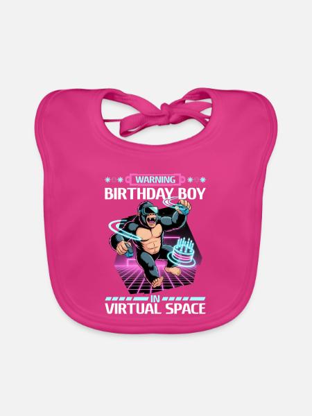 Birthday Gamer VR - Baby Bio-Lätzchen - Fuchsia