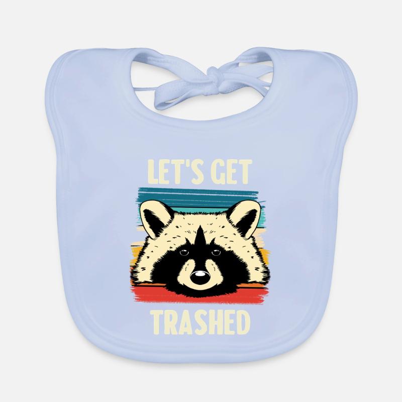 Rayures rétro raton laveur - Let’s Get Trashed Bavoir bio Bébé
