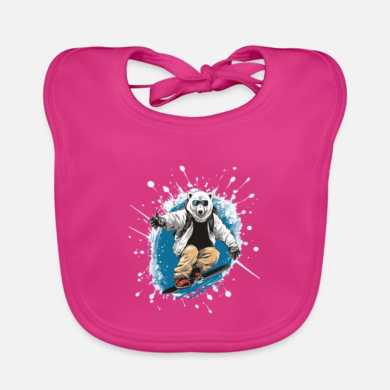 Polar Bear Snowboard Polar Bear Organic Baby Bibs