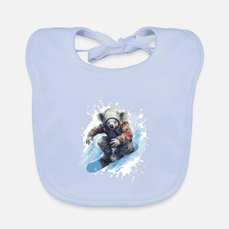 Koala Snowboard Baby Bio-Lätzchen