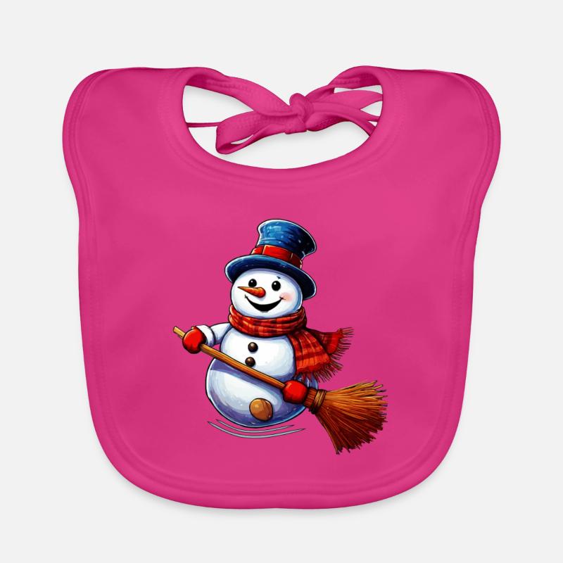 Snowman Organic Baby Bibs