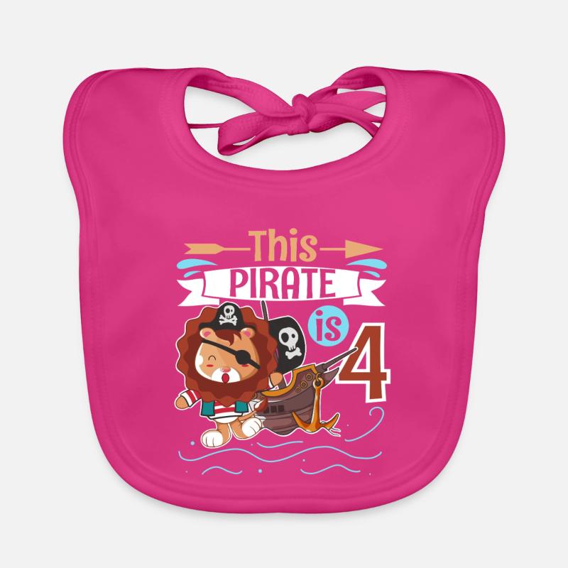 Pirate du 4e anniversaire Bavoir bio Bébé