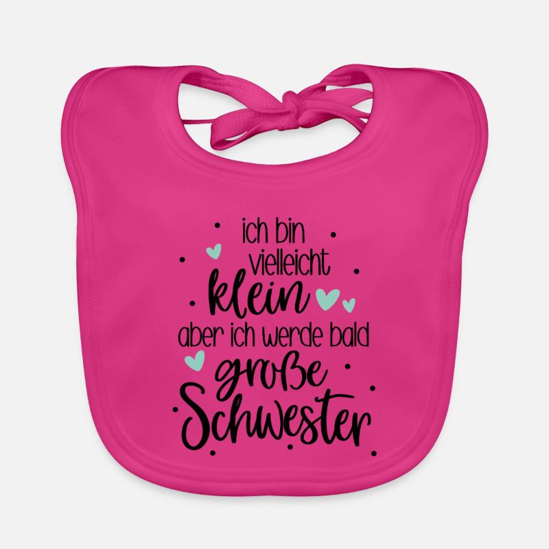 Ich bin klein aber ich werde bald große Schwester Baby Bio-Lätzchen