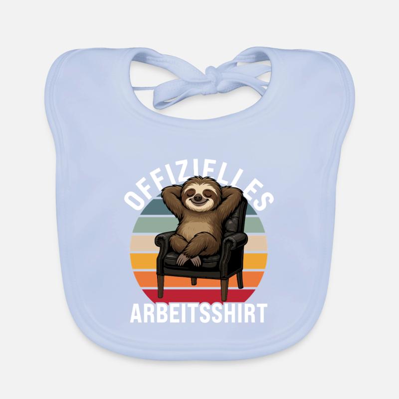 Official Work Shirt Sloth Office Saying Organic Baby Bibs