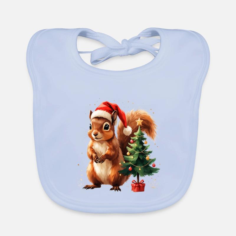 Breloque écureuil de Noël Bavoir bio Bébé