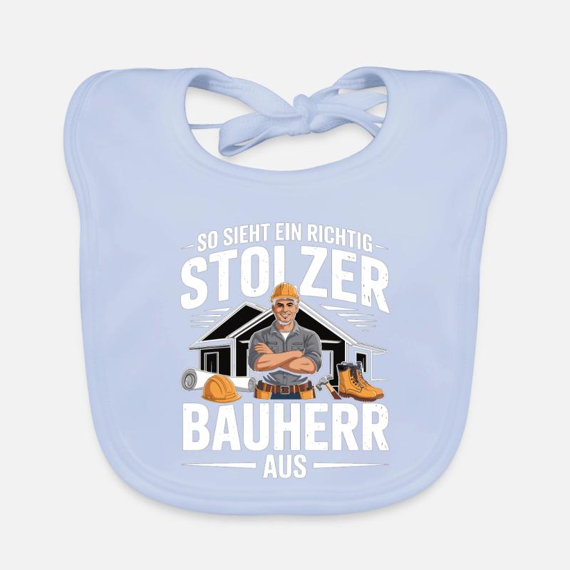 Proud Builder – Cadeau de construction de maison pour les hommes Bavoir bio Bébé