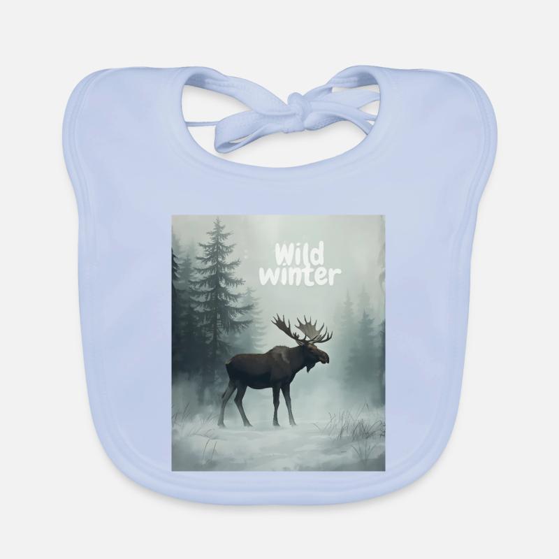 Wilde winterelanden Bio-slabbetje voor baby's