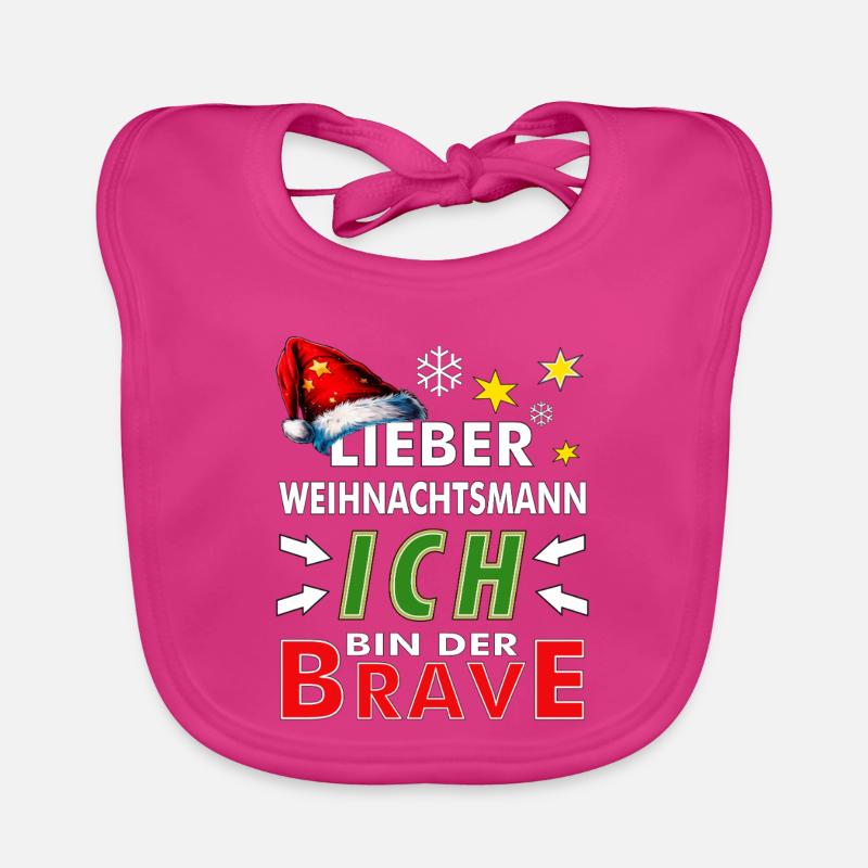 WEIHNACHTSMANN ICH BIN DER BRAVE Baby Bio-Lätzchen