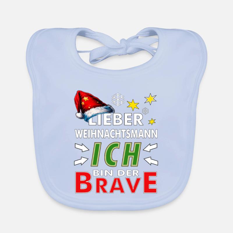 WEIHNACHTSMANN ICH BIN DER BRAVE Baby Bio-Lätzchen