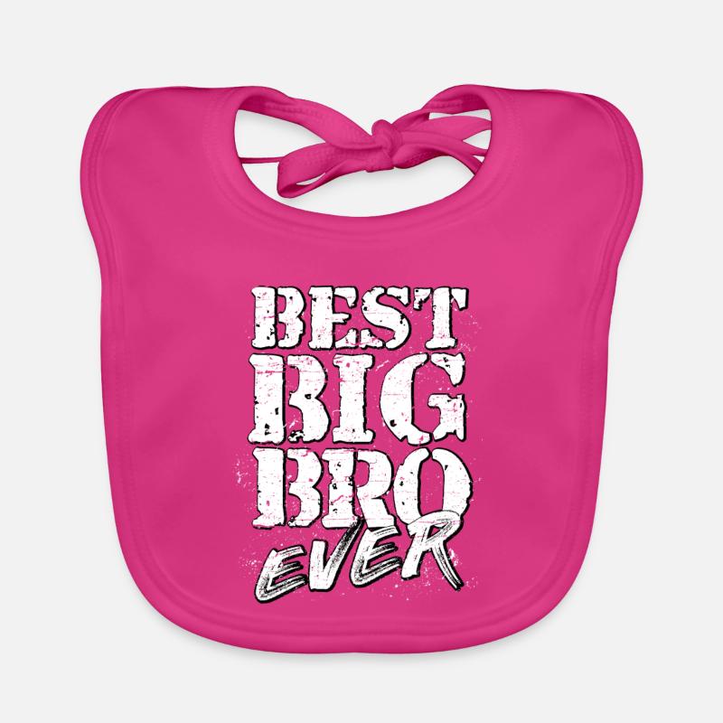 Grand Frère - Bavoir bio Bébé - fuchsia