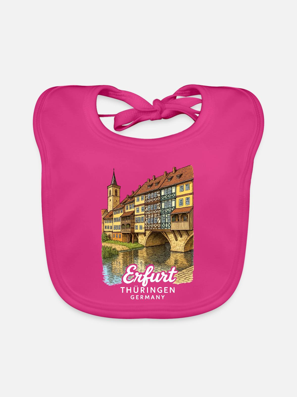 Erfurt - Baby Bio-Lätzchen - Fuchsia - Vorne