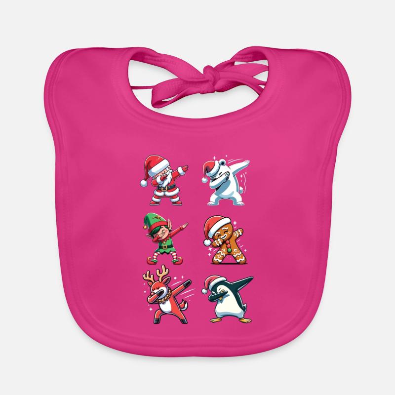 Dabbing Christmas Figurines Dab Christmas Organic Baby Bibs
