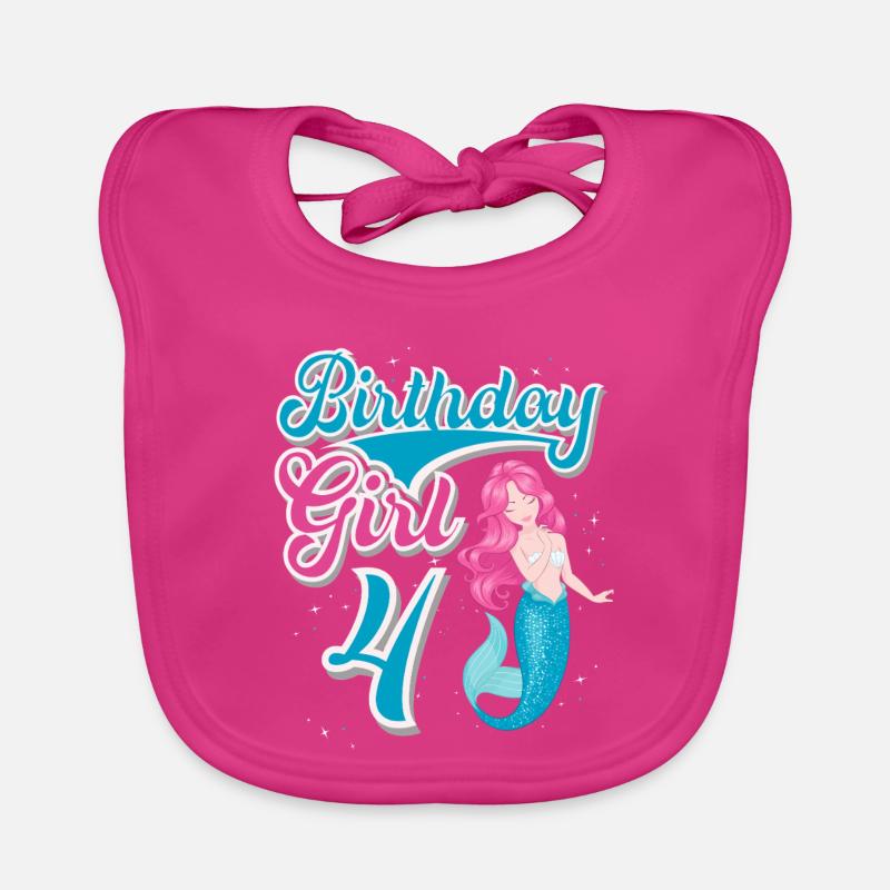 Sirène du 4e anniversaire Bavoir bio Bébé