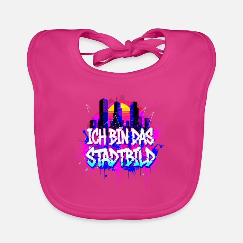 Synthwave Stadtbild - Ich Bin Das Stadtbild  Baby Bio-Lätzchen
