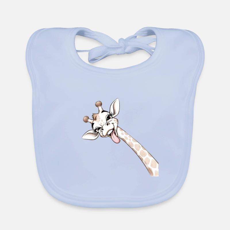 Girafe Joyeuse Langue Déployée Bavoir bio Bébé