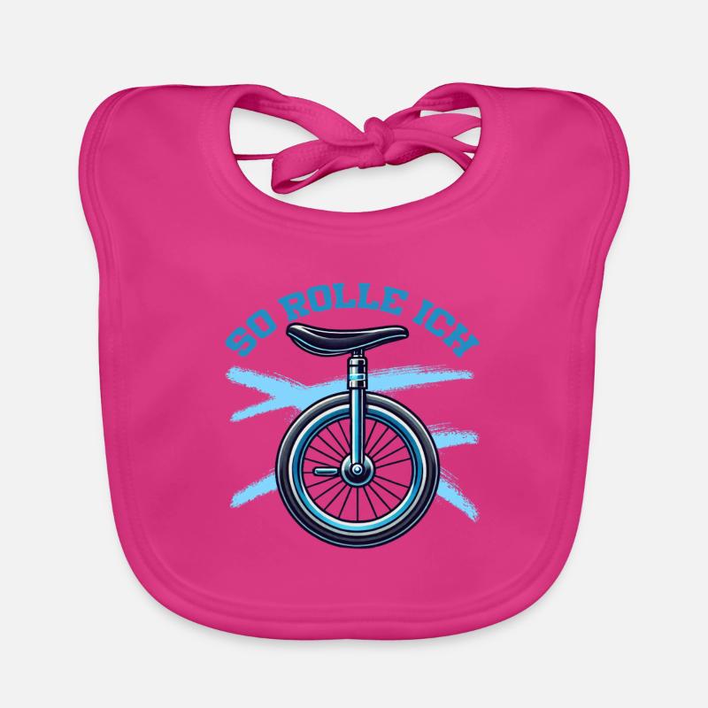 So Rolle Ich Einrad Einradfahrer - Baby Bio-Lätzchen - Fuchsia