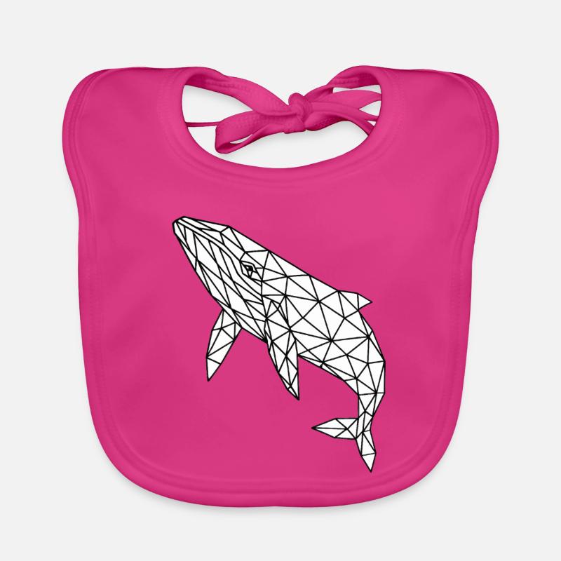 Geometrischer Polygonwal - Baby Bio-Lätzchen - Fuchsia