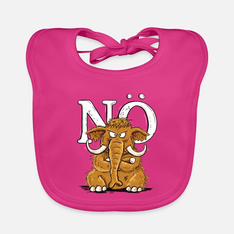 Nö Mammut Statement Nein Einfach Nö - Baby Bio-Lätzchen - Fuchsia