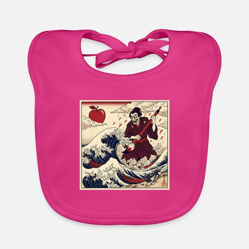 Samurai Teacher F Notes Tsunami Wave Organic Baby Bibs
