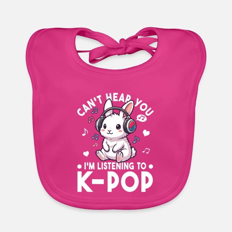 K-Pop Häschen – Süßes Musik Fan Statement Baby Bio-Lätzchen