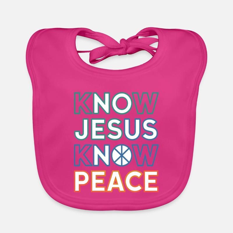Know Jesus Know Peace Typography Baby Bio-Lätzchen