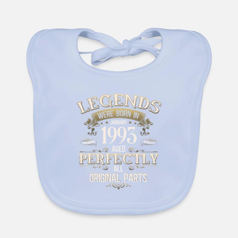 33rd Birthday Legend January 1993 Organic Baby Bibs